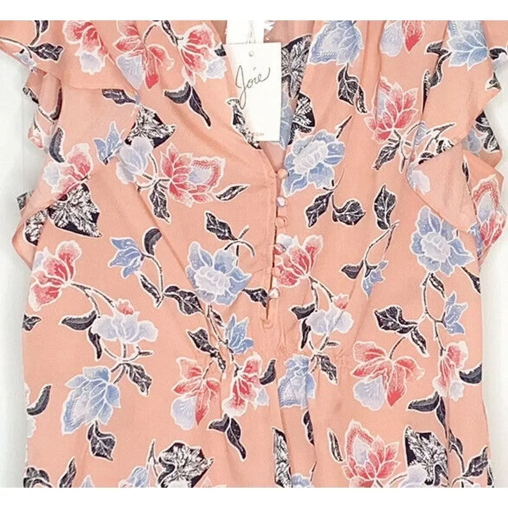 Joie Women’s Crisbell Persimmons Floral Print Flutter Sleeve Blouse NWT Small - Picture 7 of 7